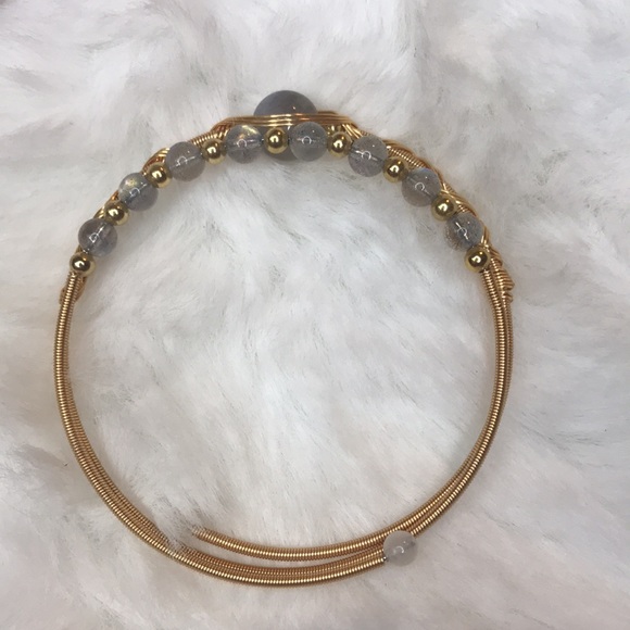 Grey Moonstone bangle - Picture 4 of 5